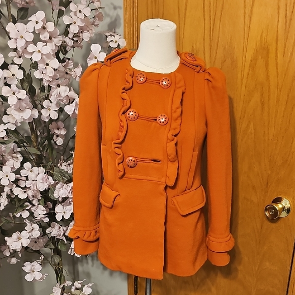 Anthropologie Jackets & Blazers - Anthropologie Leifsdottir Orange Sunlit Grove Coat